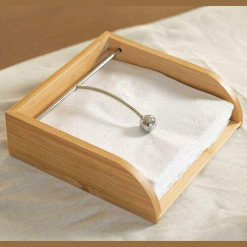 Porta-guardanapos em bambu natural moderno e funcional