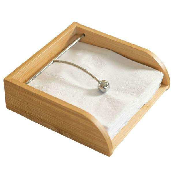 Porta-guardanapos em bambu natural moderno e funcional