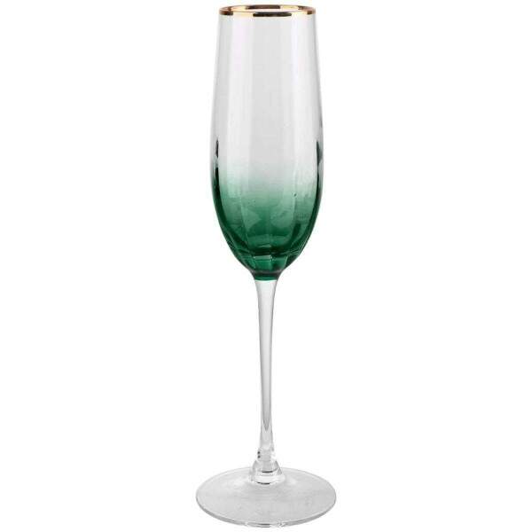 JOGO DE 2 TAAS CELEBRARE PARA CHAMPANHE EM VIDRO GOLD RIM 220ML