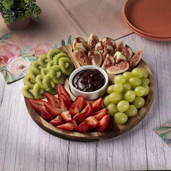 PETISQUEIRA REDONDA COM 4 DIVISES E 1 POTE 30CM X 30CM