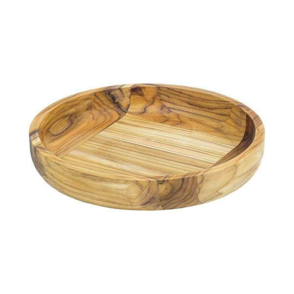 GAMELA REDONDA DE MADEIRA TECA 31CM X 31CM