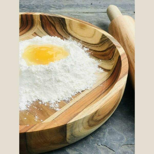 GAMELA REDONDA DE MADEIRA TECA 31CM X 31CM