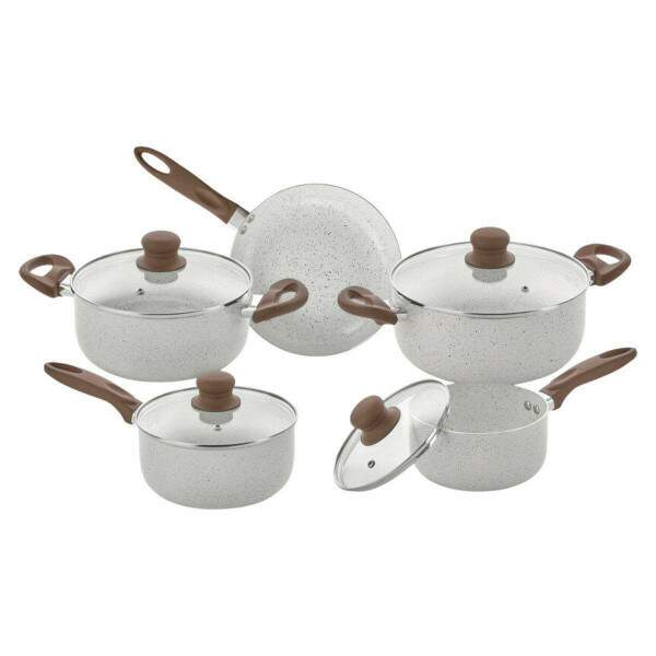 JOGO DE PANELAS COM INDUO FLORENA VANILA 5 PEAS