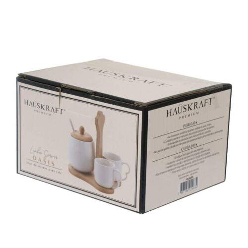 JOGO DE XCARAS PARA CAF COM AUCAREIRO E SUPORTE OASIS 4 PEAS