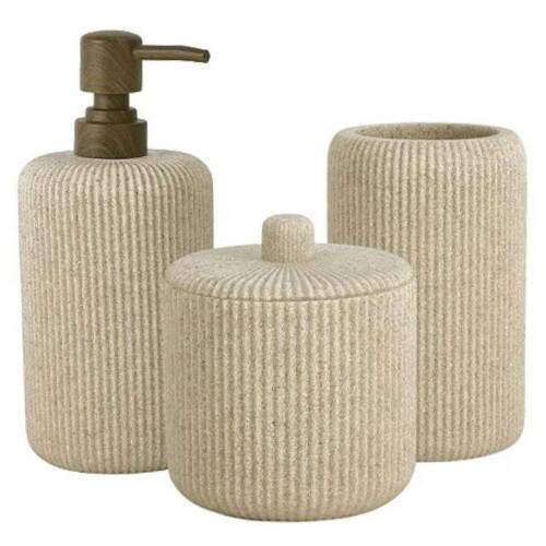 Kit Banheiro Em Polirresina 3 Peas Mart Presentes