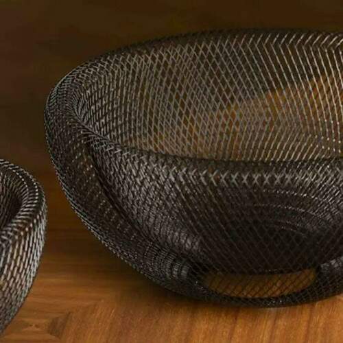 Centro de Mesa Decorativo Metal Preto 30x15cm Moderno