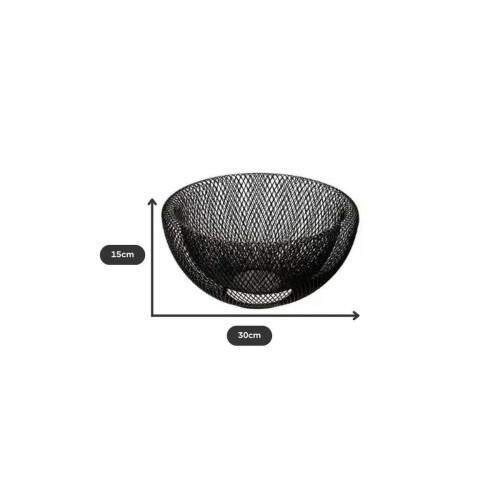 Centro de Mesa Decorativo Metal Preto 30x15cm Moderno