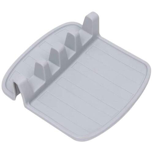 Descanso de Utenslio Cozinha Silicone Cinza Prtico Resistente