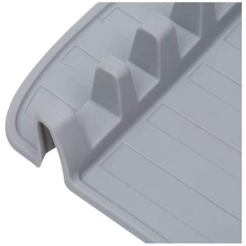 Descanso de Utenslio Cozinha Silicone Cinza Prtico Resistente