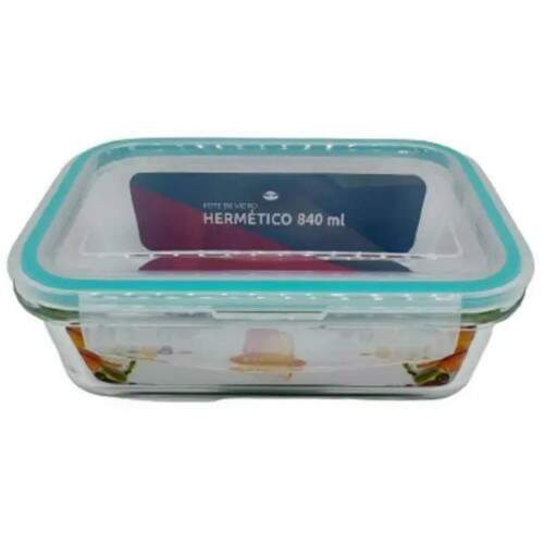 Pote Hermtico Retangular 840ml Tampa Vedao Cozinha Organizao