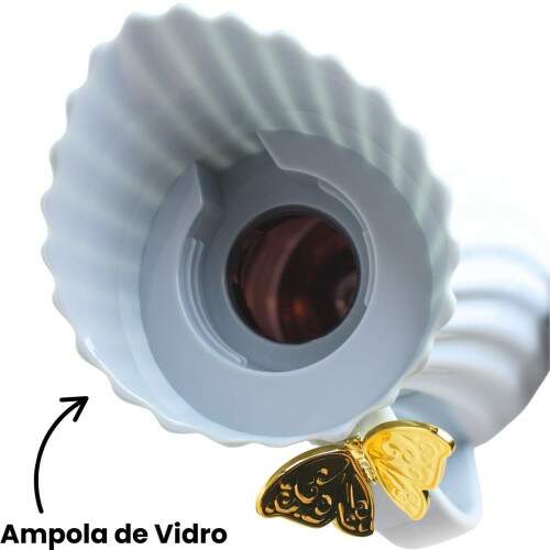Garrafa Trmica Azul 1L ABS Tampa Dourada Elegante Caf