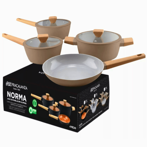 Jogo De Panelas Norma Em Alumnio Revestimento Cermico 4 Peas Fendi Mocha 31296 Fullfit