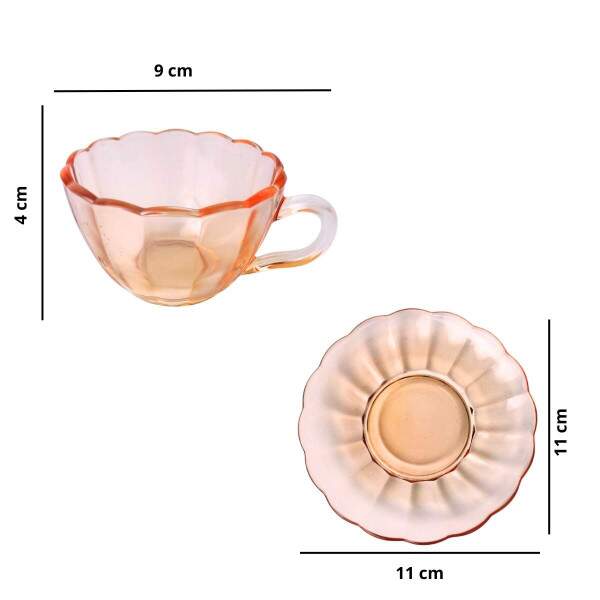 Xcara de Caf Cermica Peach 90ml Charmosa e Sofisticada