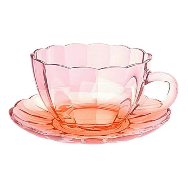 Xcara de Caf Cermica Peach 90ml Charmosa e Sofisticada