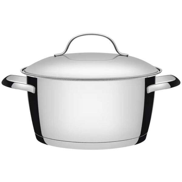 Caarola Inox Funda com Tampa 18cm Cozinha Moderna e Prtica