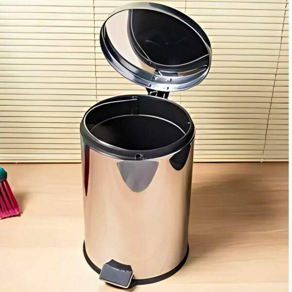 Lixeira Inox 5 Litros com Pedal Cozinha Banheiro Moderna