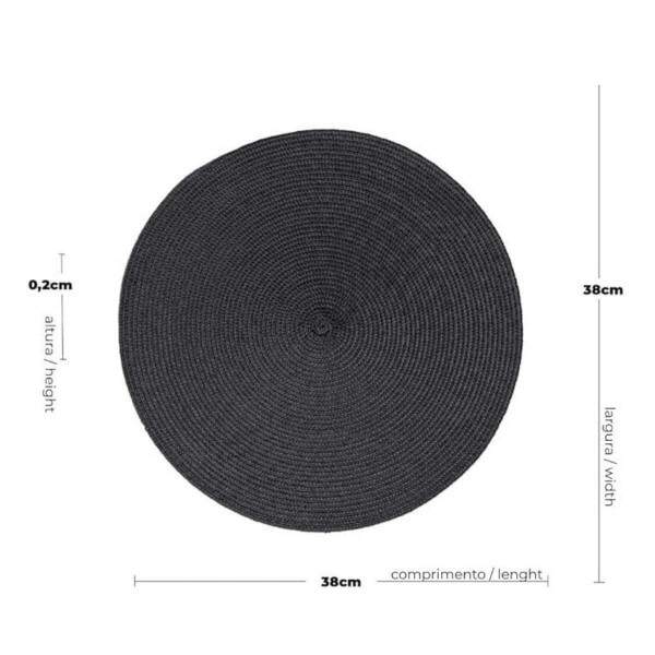 Kit Lugar Americano Fresno Espiral Preto 4 Peas 38cm