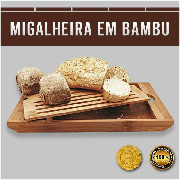 MIGALHEIRA E BANDEJA EM BAMBU NATURAL 37CM