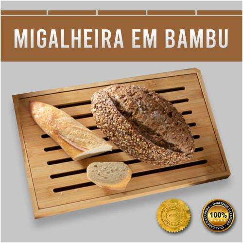 TBUA MIGALHEIRA EM BAMBU COM BANDEJA E GRADE REMOVVEL 37X22X,35CM