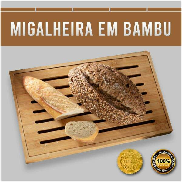 TBUA MIGALHEIRA EM BAMBU COM BANDEJA E GRADE REMOVVEL 37X22X,35CM