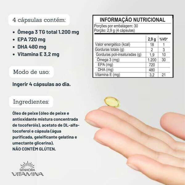 mega 3 Premium Ultra Concentrado da Noruega TG MINI 1200mg com Selo IFOS (120 mini cpsulas) PROMOO