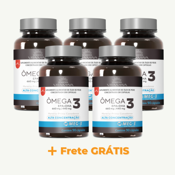 mega 3 Super Concentrado do Canad 1.100mg EPA DHA Certificado MEG-3 (5 potes)