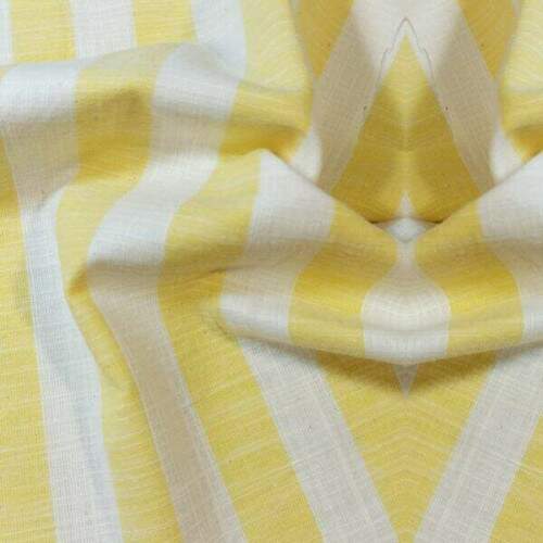 Tecido Flame Amarelo Listrado 100% Algodo com Tramas de Linho