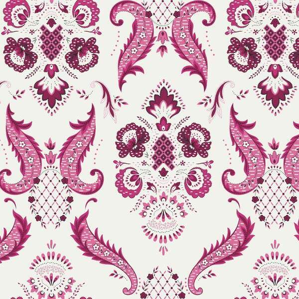 Tricoline 100% algodao Floral Arabesco Paris pink 016143