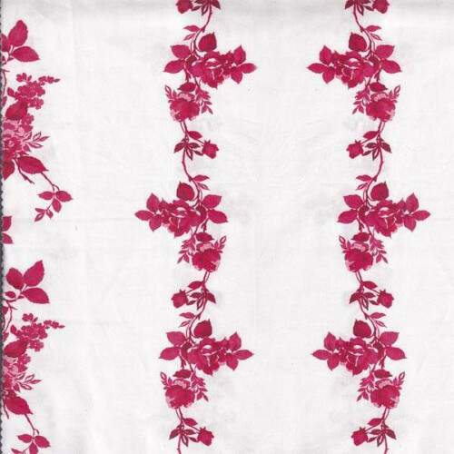 Tecido tricoline floral 100% algodao florata Fdo Off - 15 - Vermelho 410038