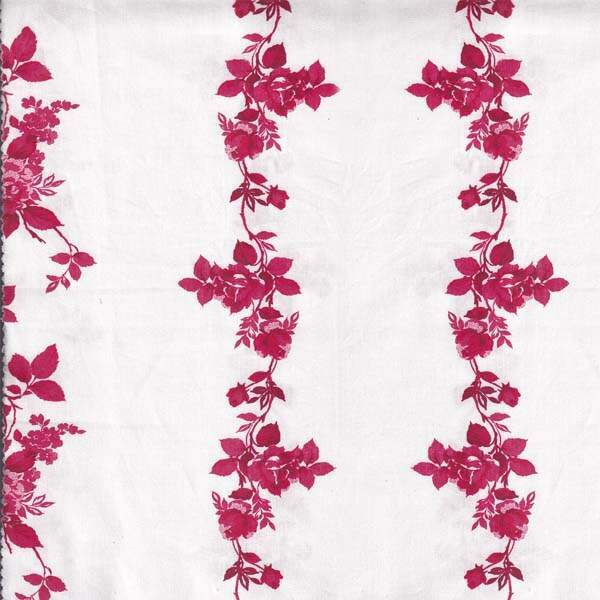 Tecido tricoline floral 100% algodao florata Fdo Off - 15 - Vermelho 410038