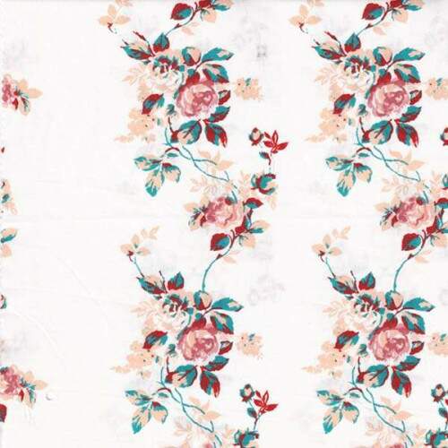 Tecido tricoline 100% algodao Floral pessego Floratta 410038 peach fuzz