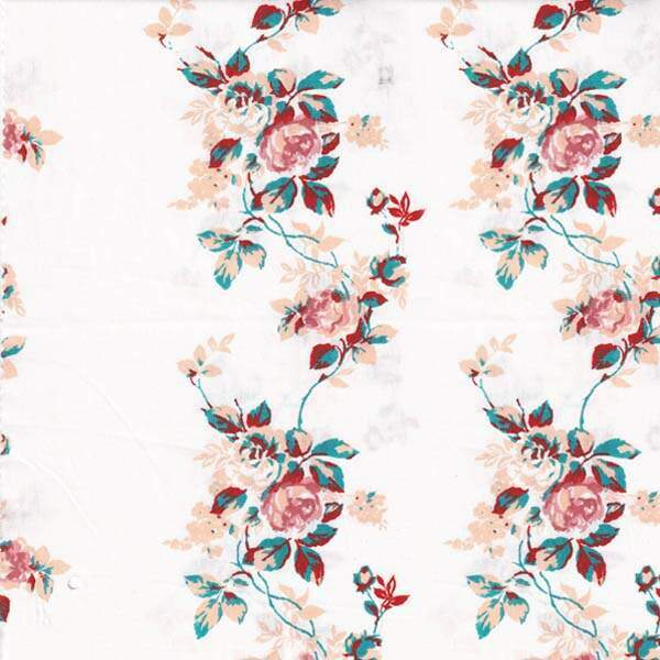 Tecido tricoline 100% algodao Floral pessego Floratta 410038 peach fuzz