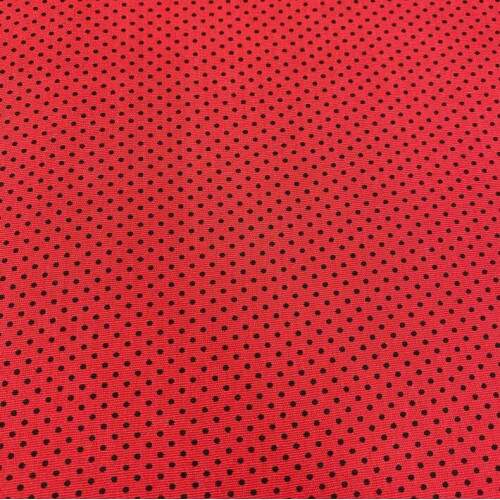 Tecido Tricoline Micro Po� Cabe�a de Alfinete 100% Algod�o Vermelho com preto