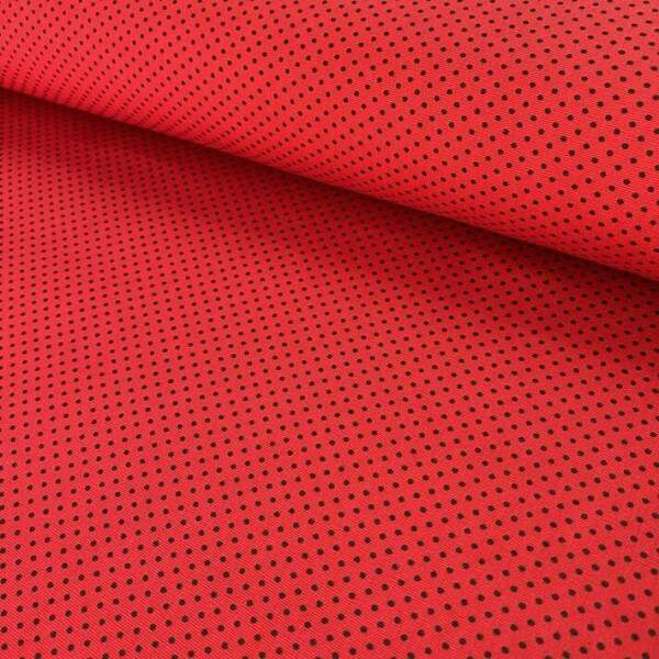 Tecido Tricoline Micro Po� Cabe�a de Alfinete 100% Algod�o Vermelho com preto