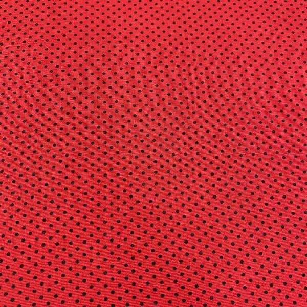 Tecido Tricoline Micro Po� Cabe�a de Alfinete 100% Algod�o Vermelho com preto