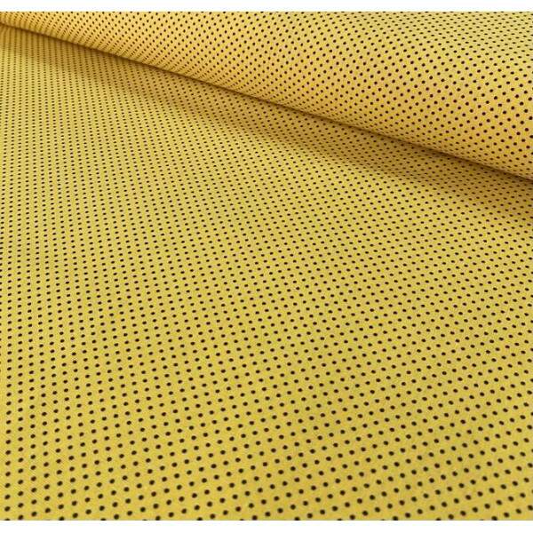 Tecido Tricoline Micro Po� cabe�a de alfinete - Amarelo com preto