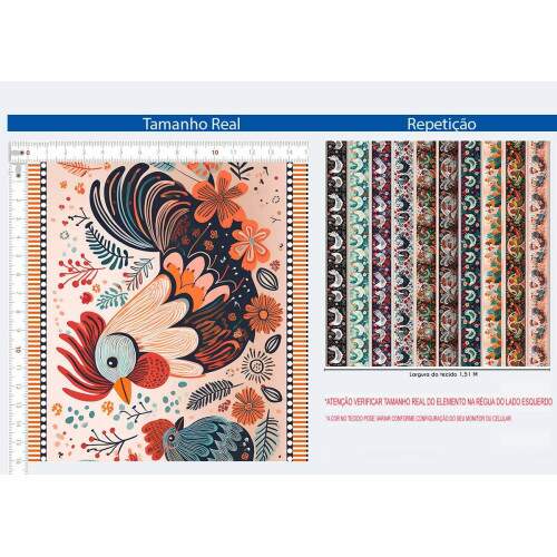 310052 - Tecido Barrado cozinha Digital GALO BARRADO
