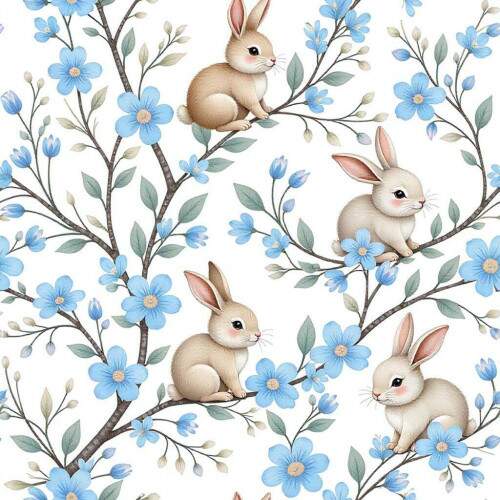 310052 - Tecido Tricoline Pascoa Digital COELHO RAMOS