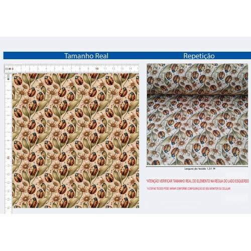 310052 - Tecido tricoline 100% algodao Digital JOANINHAS