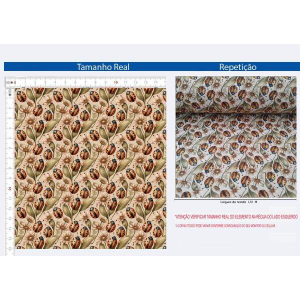 310052 - Tecido tricoline 100% algodao Digital JOANINHAS