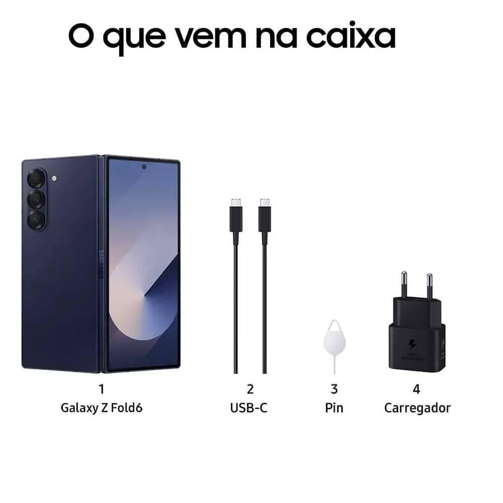 Smartphone Samsung Galaxy Z Fold6 512GB 5G 12GB RAM Câmera Tripla Tras