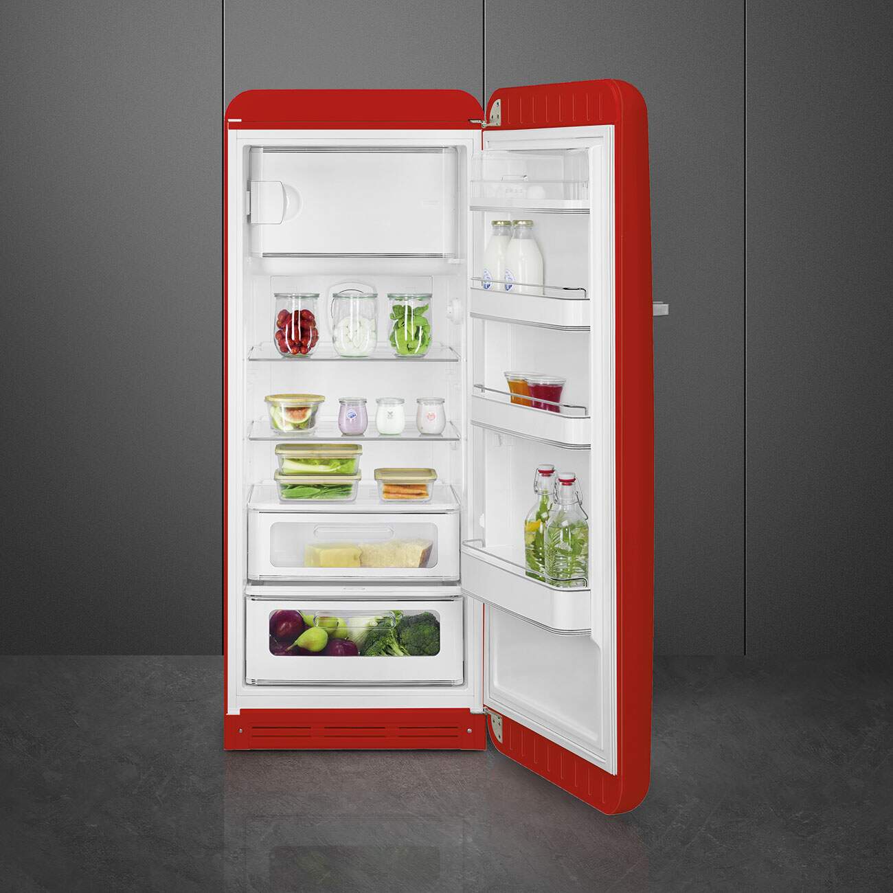 smeg 冷蔵庫 Refrigerador Vermelho 1 Porta Dobradiça à Direita 281 Litros 220V